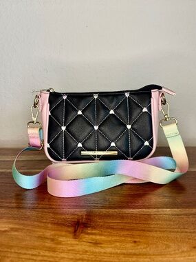 Luv Betsey by Betsey Johnson Quilted Leather Rainbow Colored Crossbody Bag